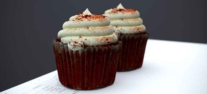 RED VELVET CUP CAKE 2024 3D model 4