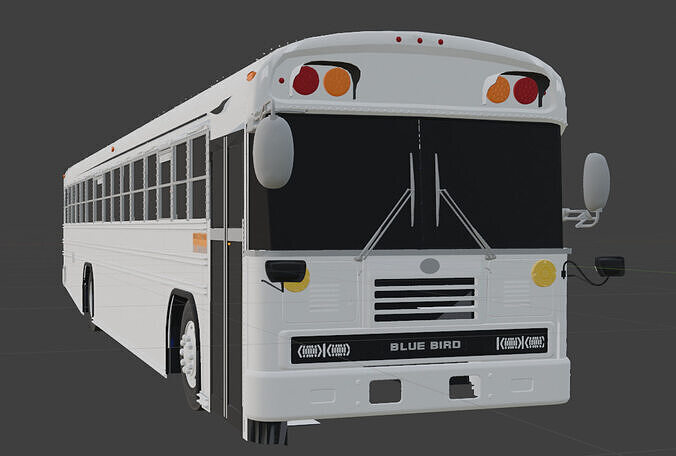 Blue Bird A3 School Bus   Realistic 3D Model Game Ready Low-poly 3D model