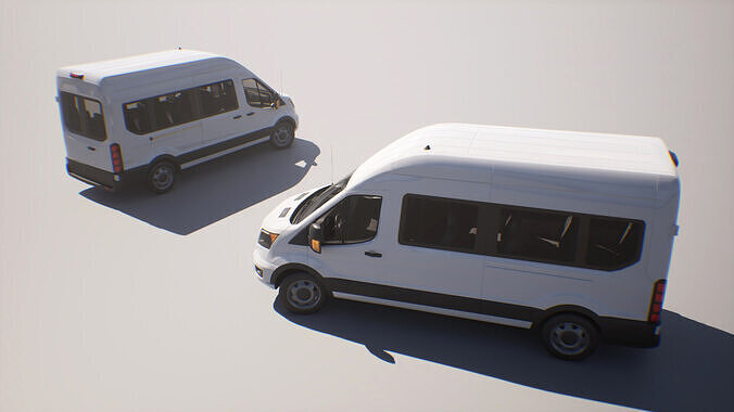 Passenger Van - Transit  - Game Ready Vehicle Low-poly 3D model 4