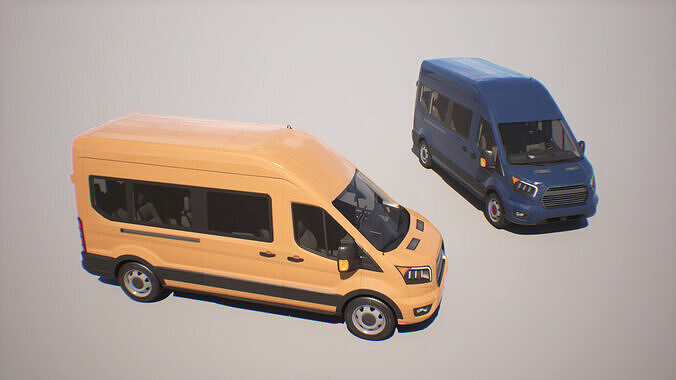 Passenger Van - Transit  - Game Ready Vehicle Low-poly 3D model 5