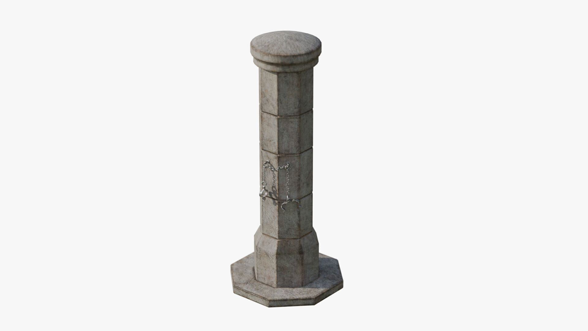 Medieval torture column Low-poly 3D model_1