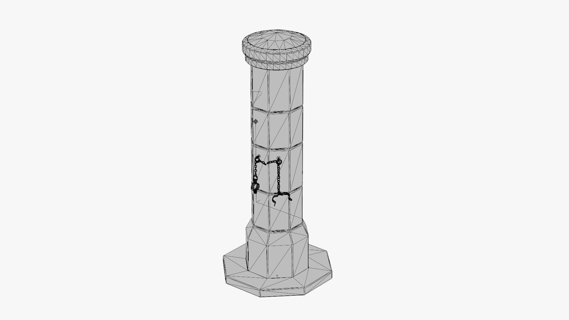 Medieval torture column Low-poly 3D model_7