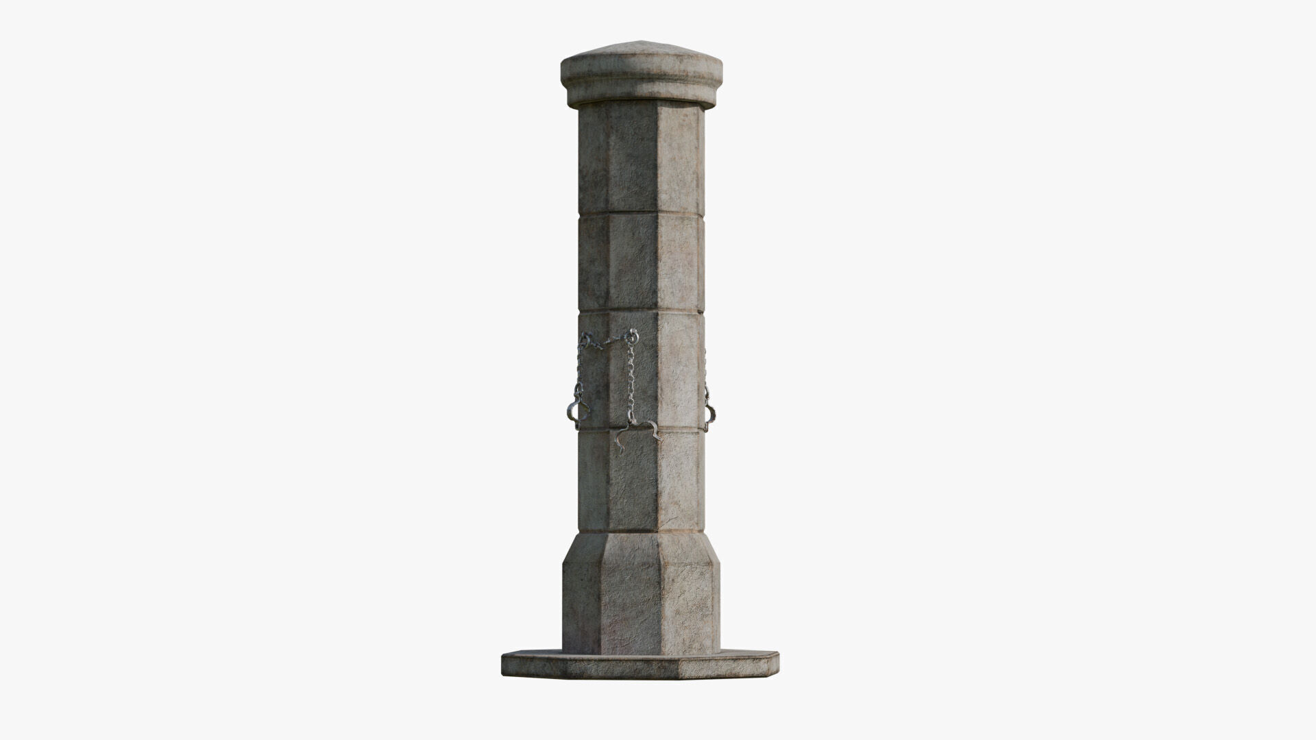 Medieval torture column Low-poly 3D model_4