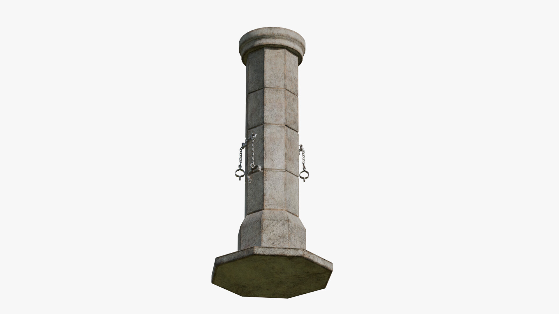 Medieval torture column Low-poly 3D model_3