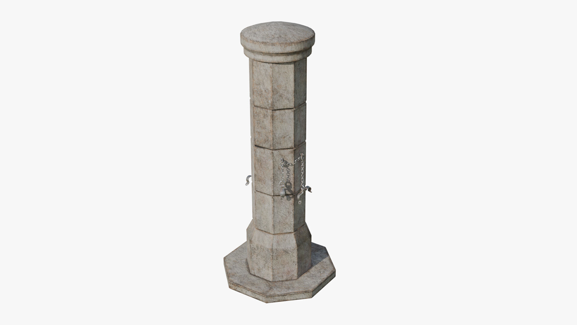 Medieval torture column Low-poly 3D model_6