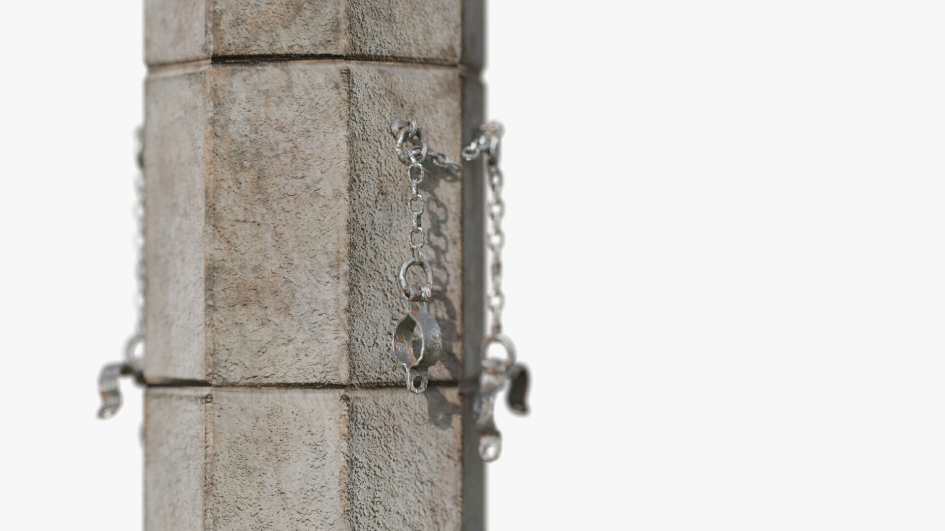 Medieval torture column Low-poly 3D model_2