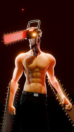 Denji from Chainsaw RIGGED with multiple poses 3D model