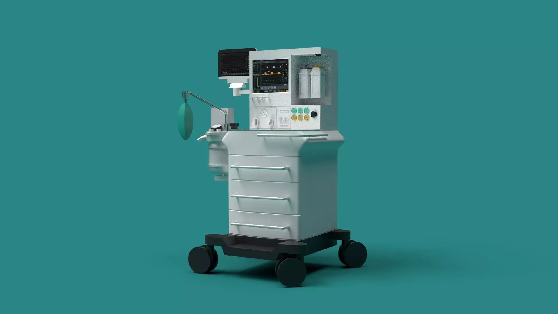 Anesthesia Machine Low-poly 3D model