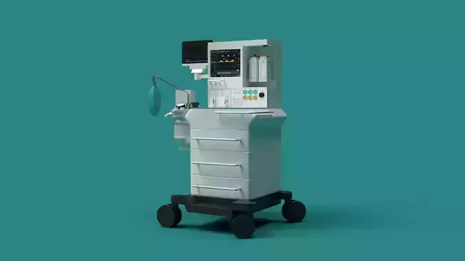 Anesthesia Machine Low-poly 3D model