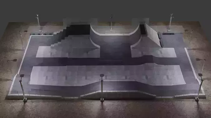  Beginner-Friendly 3D Skatepark Model 3D model