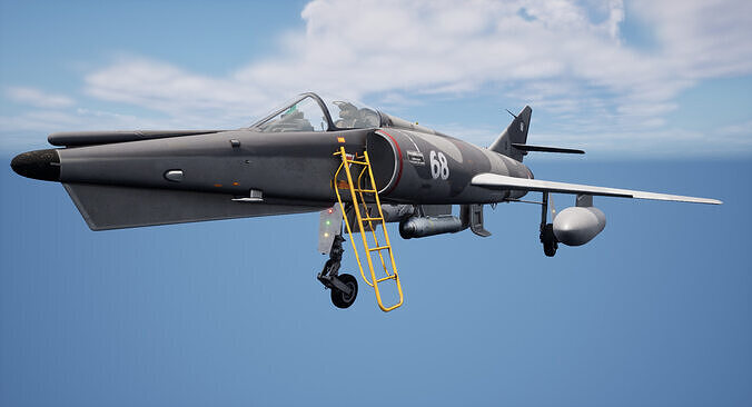Rigged Super Etendard Fighter Low-poly 3D model