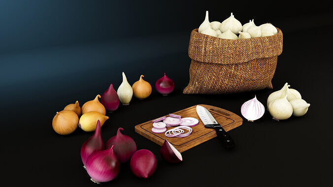 Onion 3D model 2