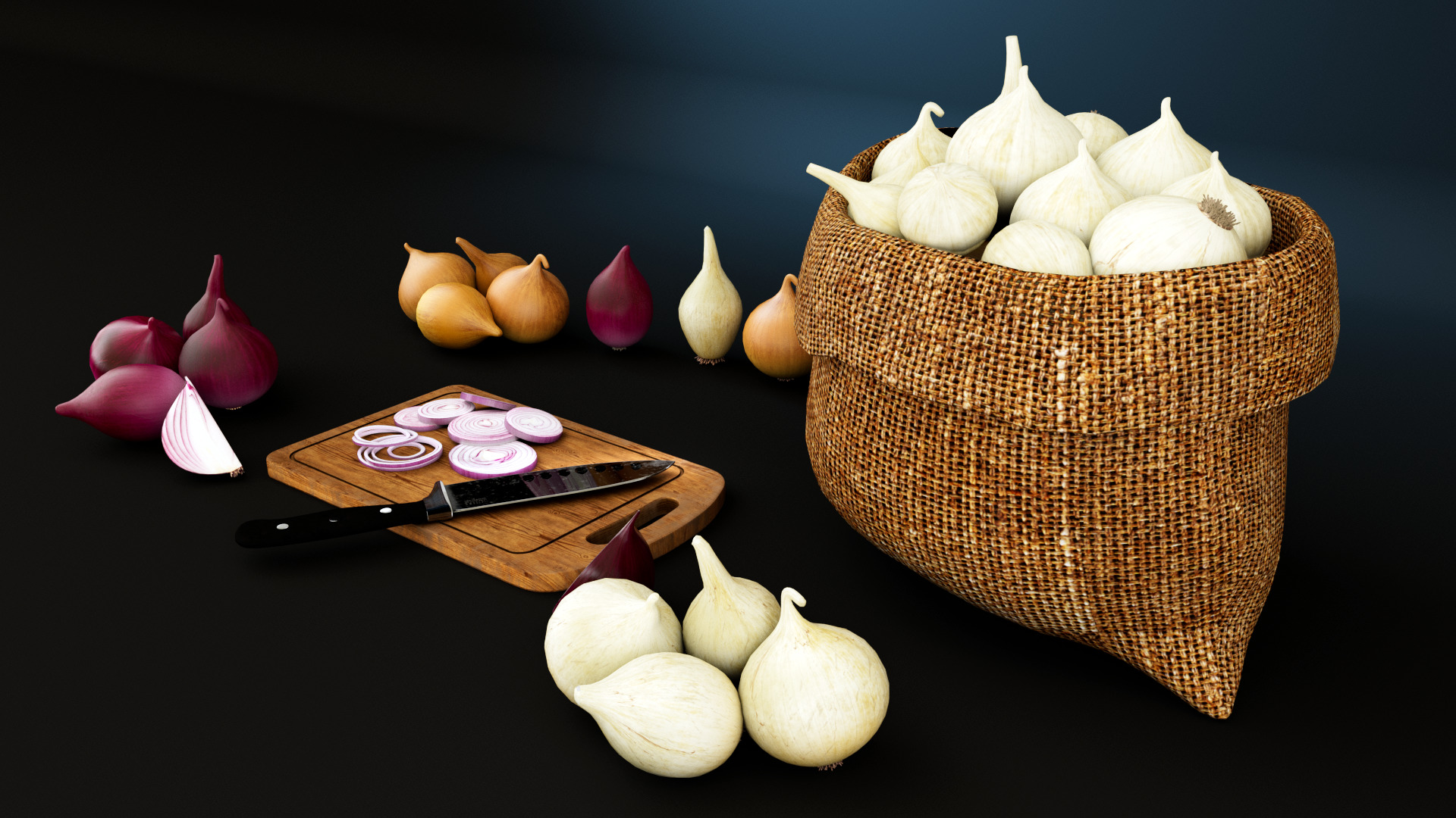 Onion 3D model_2