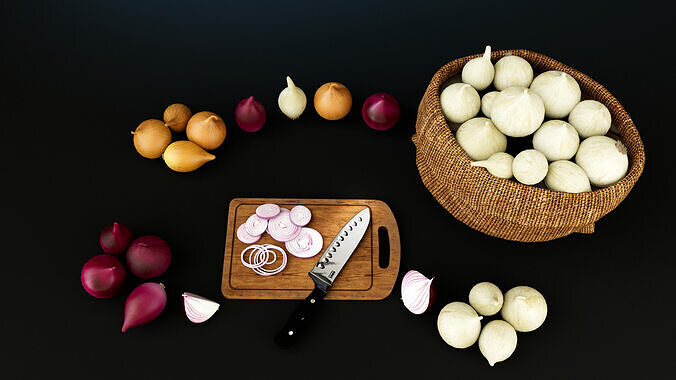 Onion 3D model 4