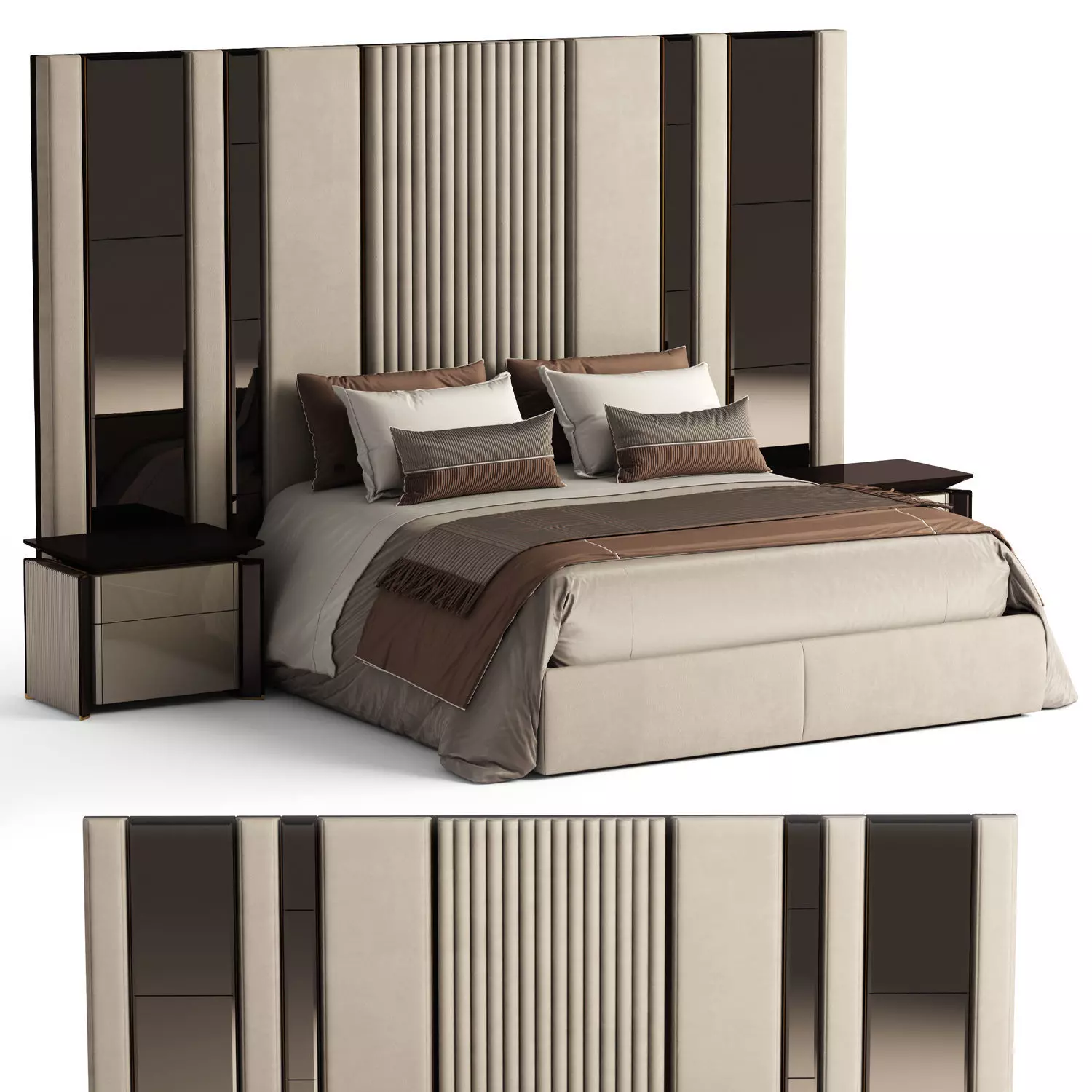 Elve luxury bed 3D model_0