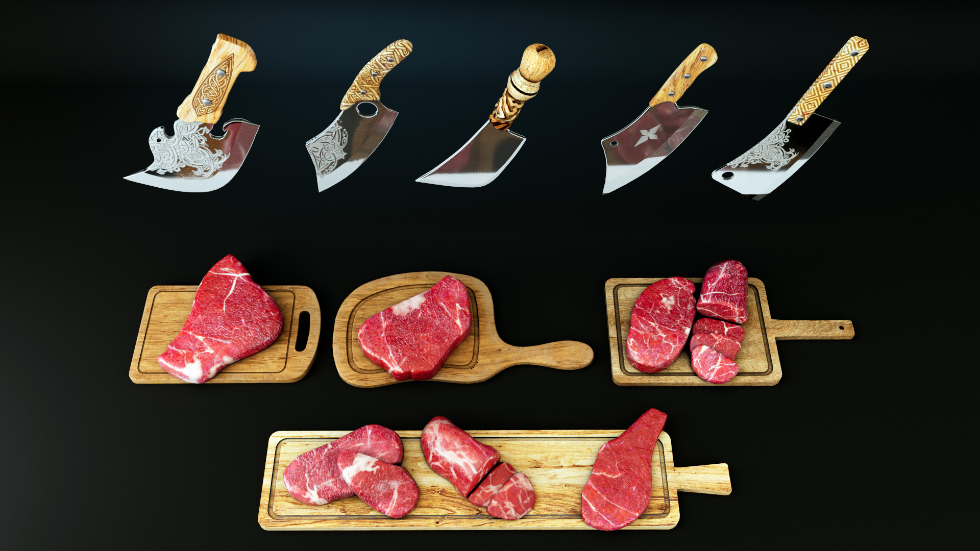 Cleaver Low-poly 3D model_3