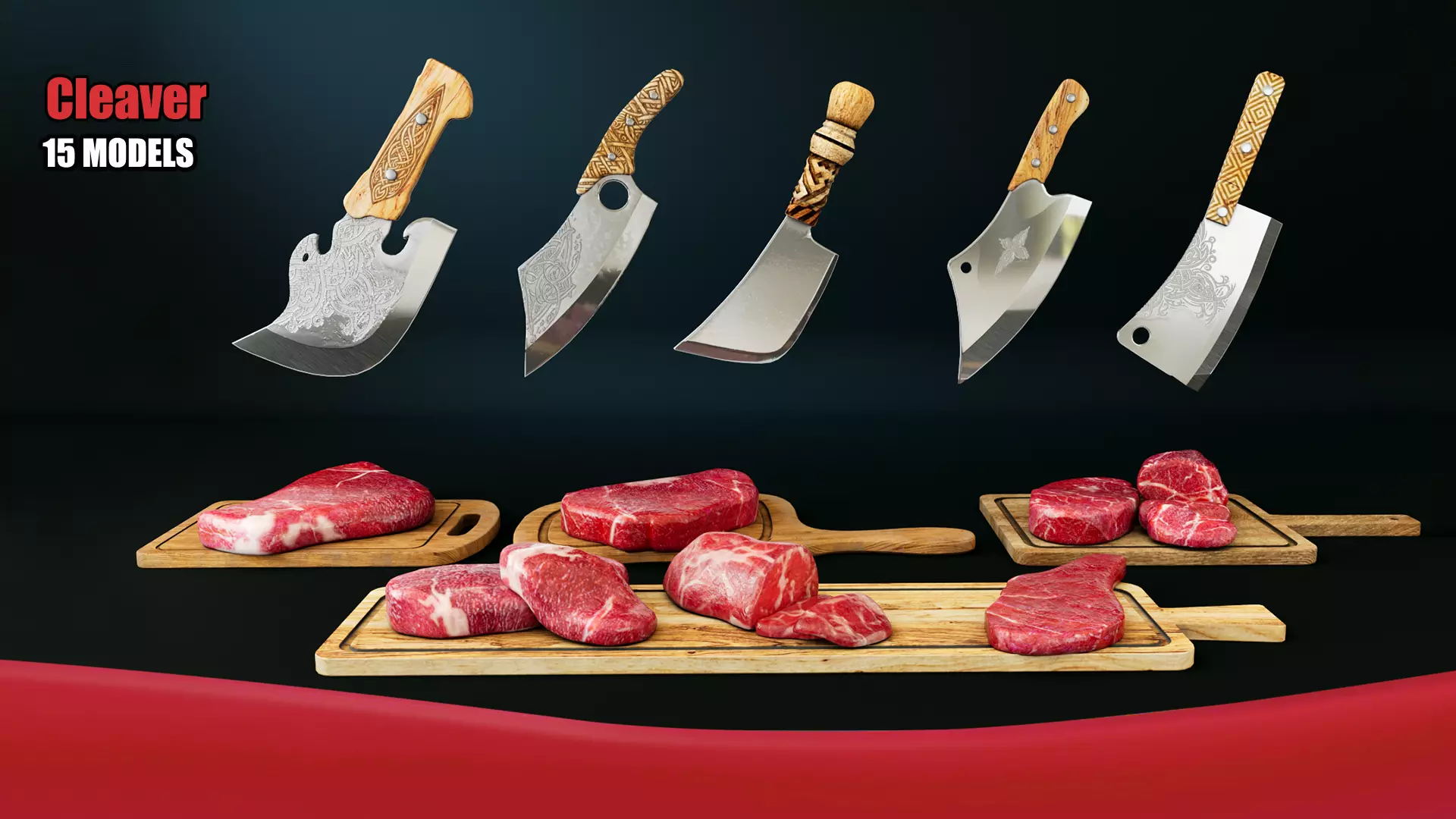 Cleaver Low-poly 3D model_0