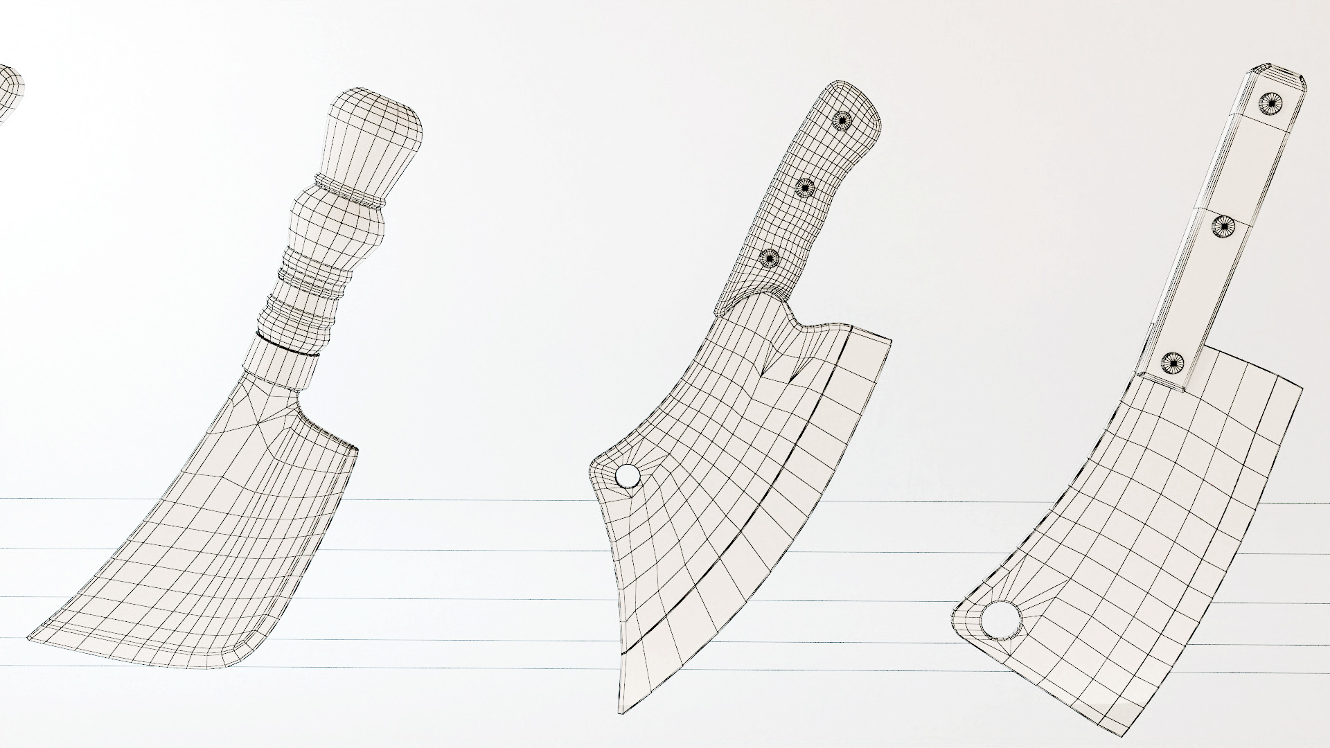 Cleaver Low-poly 3D model_11
