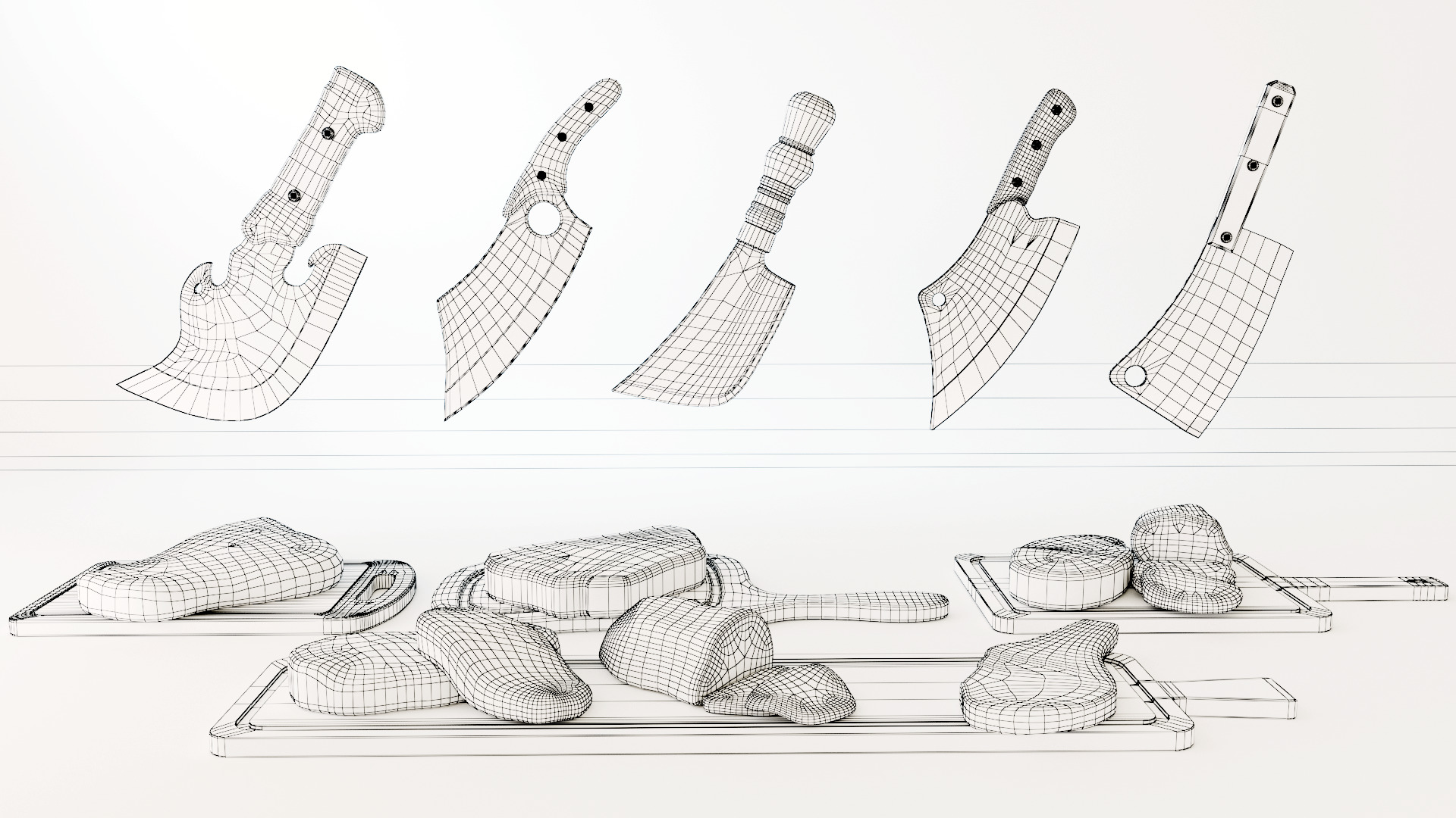 Cleaver Low-poly 3D model_9