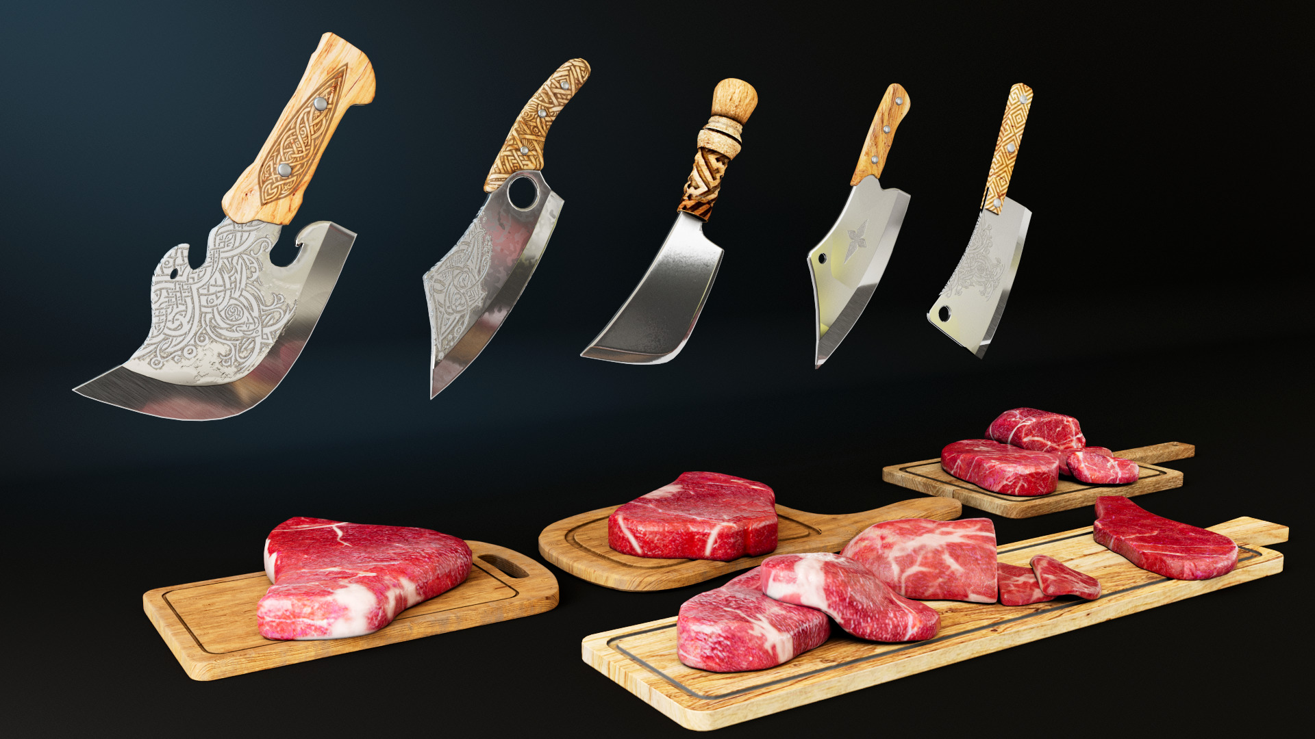 Cleaver Low-poly 3D model_1