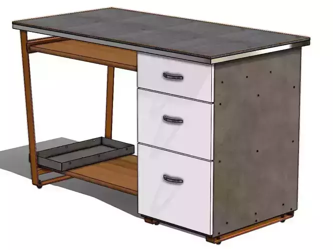 Computer table from sheet metal