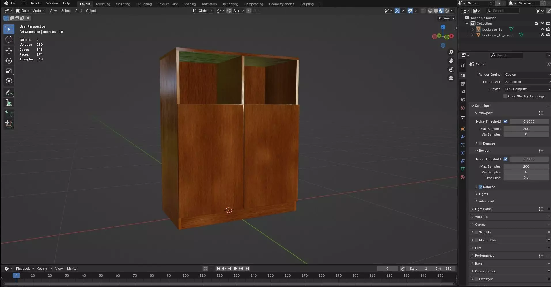 Bookcase CG15 3D model_8