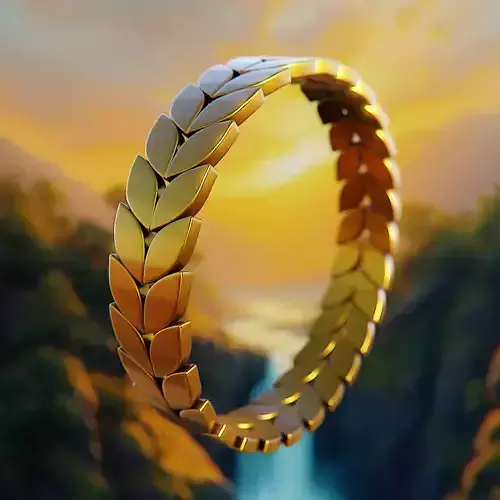 Royal Leaf Ring - Gold Printable 3D Jewelry Design 83