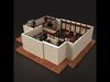 Chinese restaurant   Low-poly 3D model_1