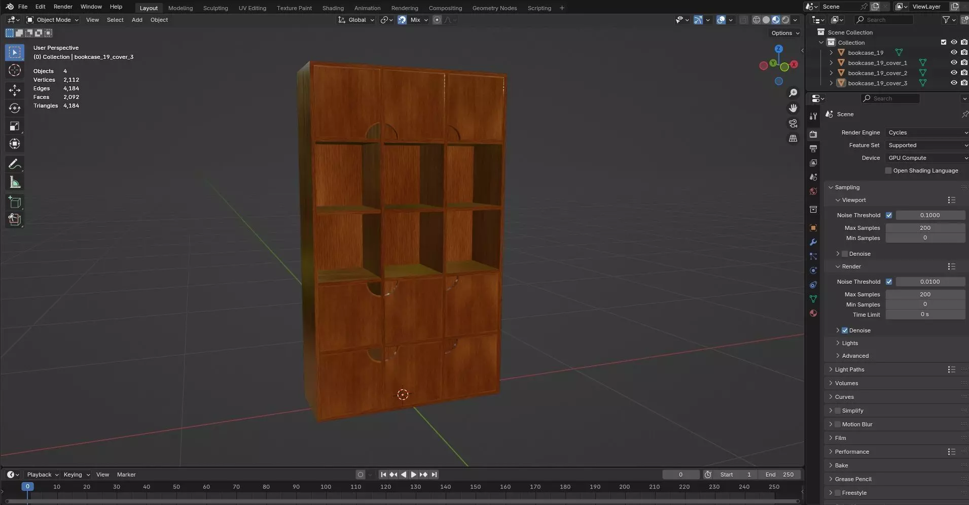 Bookcase CG19 3D model_11