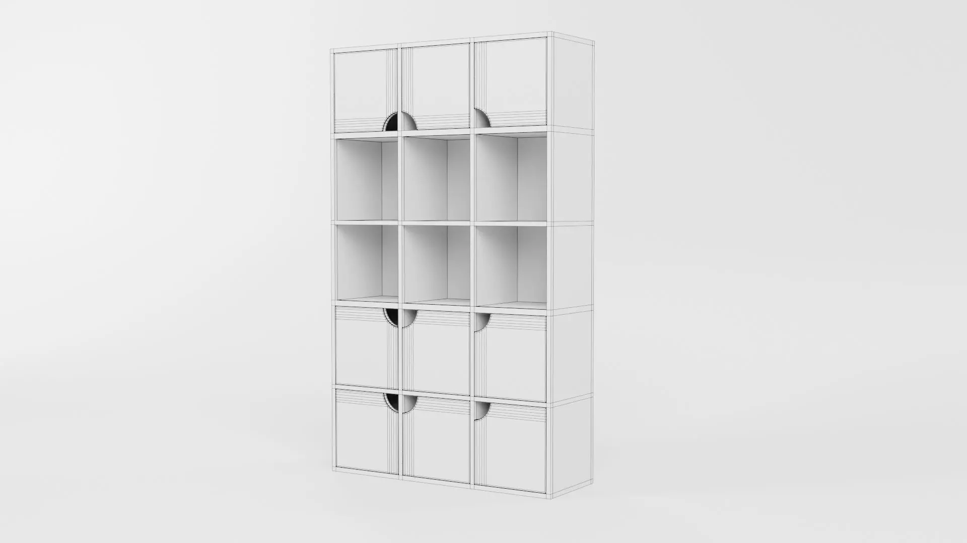 Bookcase CG19 3D model_8