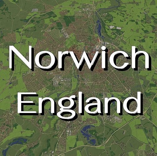 Norwich England - city and urban 3D model