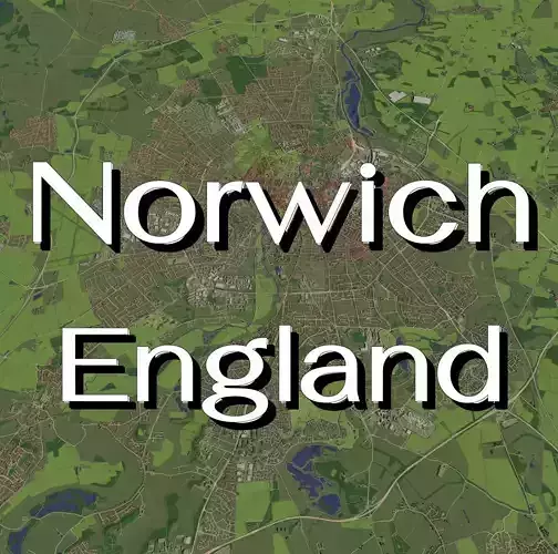 Norwich England - city and urban 3D model