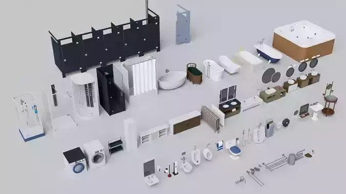 Realistic Bathroom Furniture Mega Pack Collection