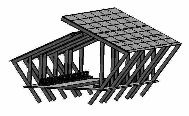 Covered bike parking Low-poly 3D model_6