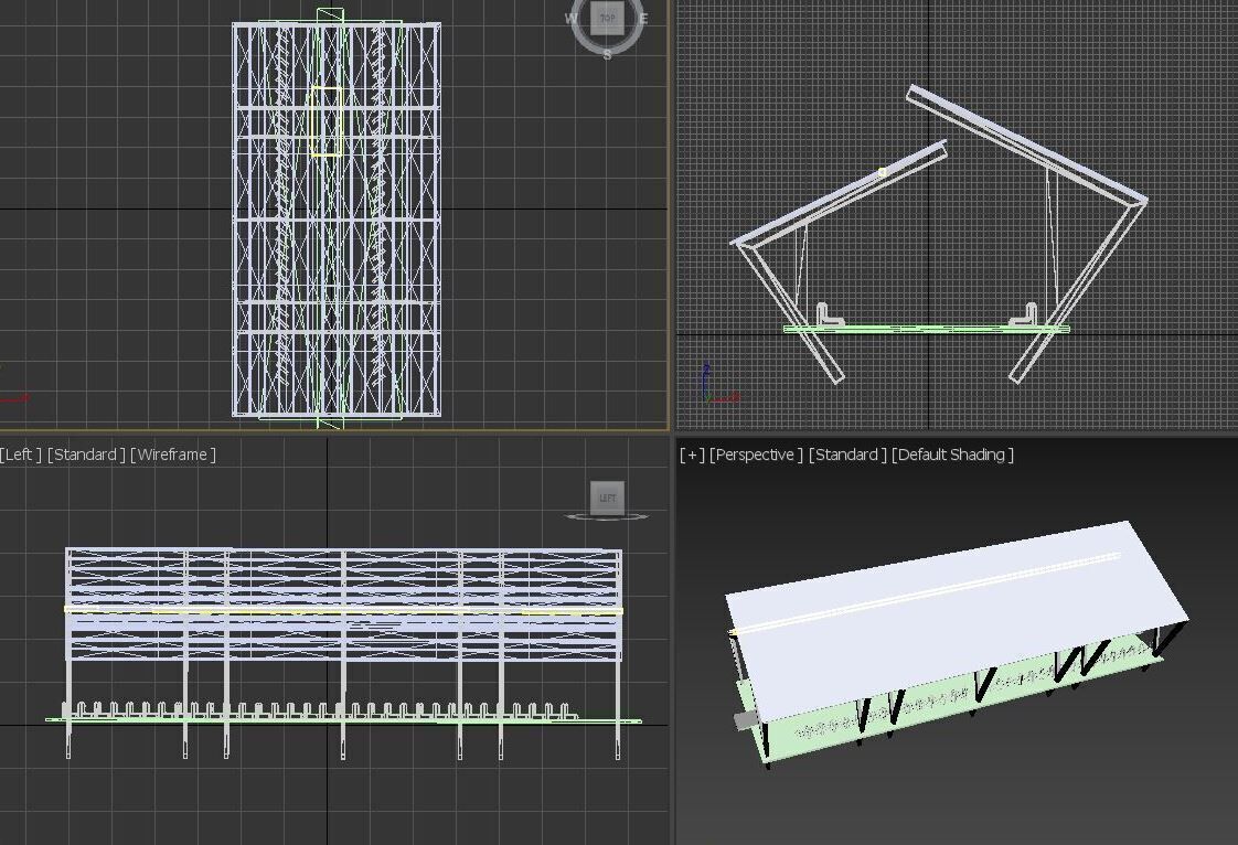 Covered bike parking Low-poly 3D model_12