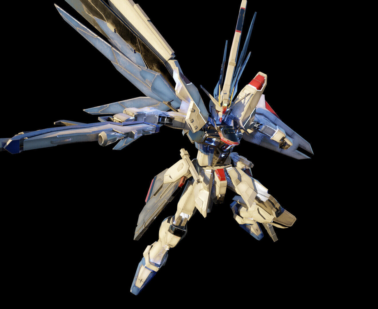 FREEDOM GUNDAM Realistic Texture Rigged with decal 3D model Low-poly 3D model_16