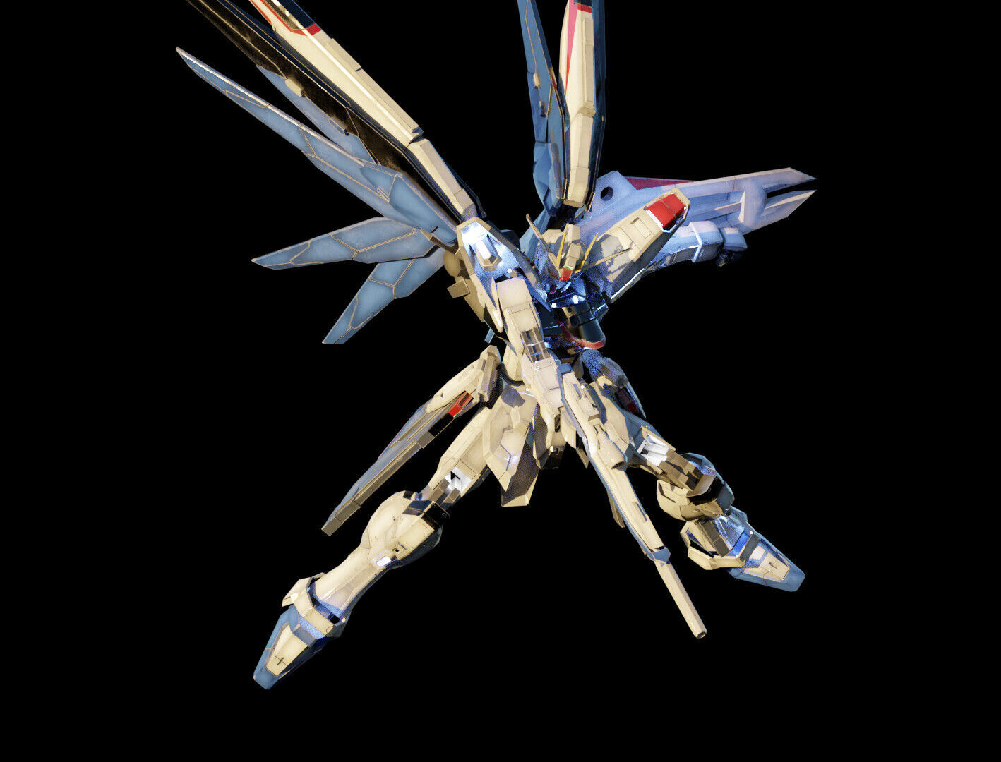 FREEDOM GUNDAM Realistic Texture Rigged with decal 3D model Low-poly 3D model_17