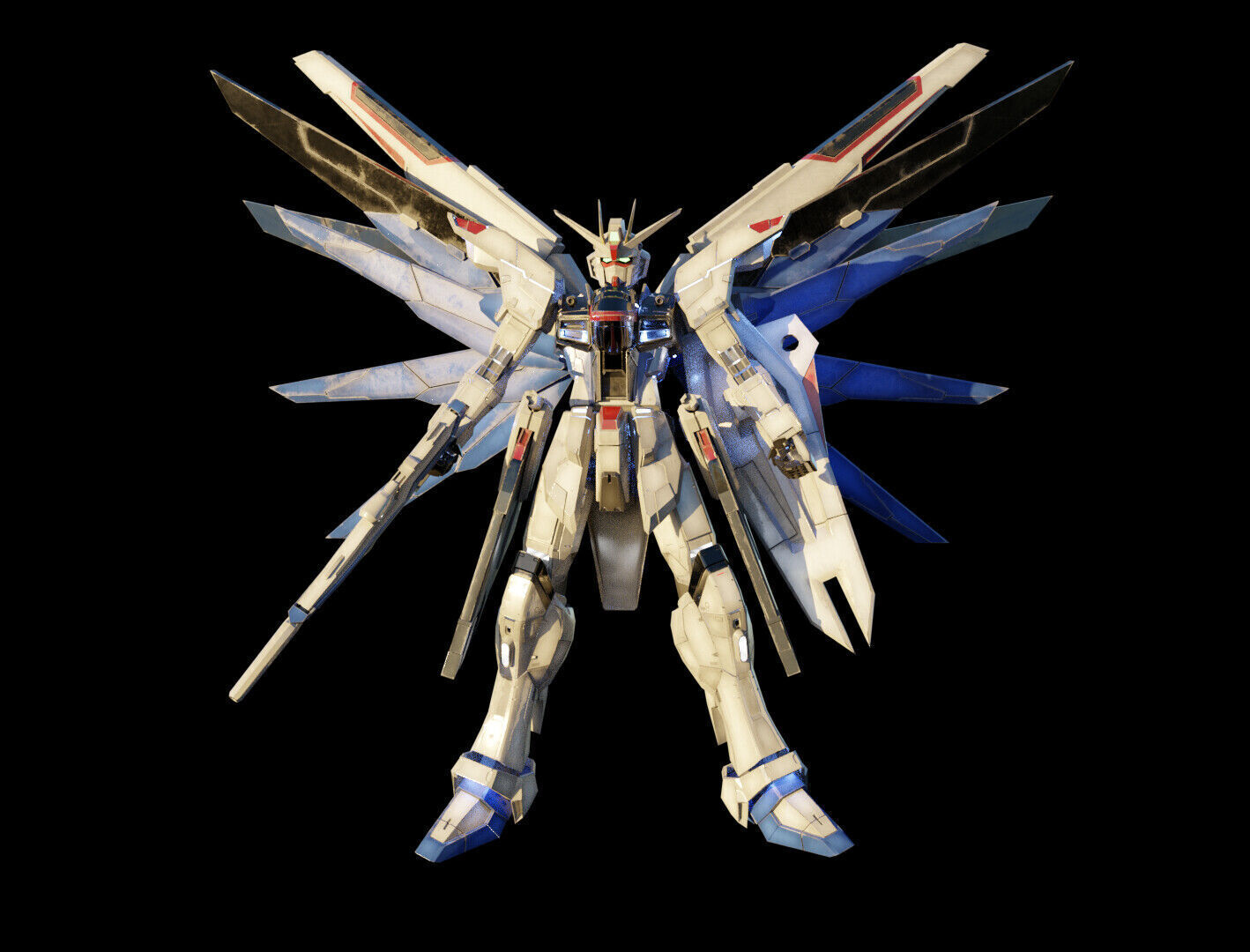 FREEDOM GUNDAM Realistic Texture Rigged with decal 3D model Low-poly 3D model_12