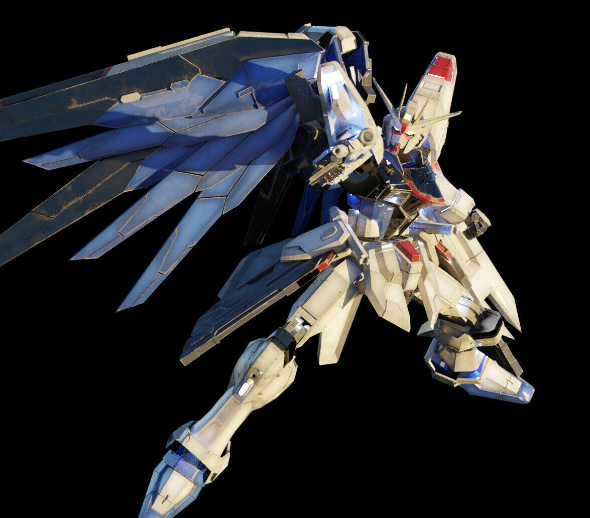 FREEDOM GUNDAM Realistic Texture Rigged with decal 3D model Low-poly 3D model_8