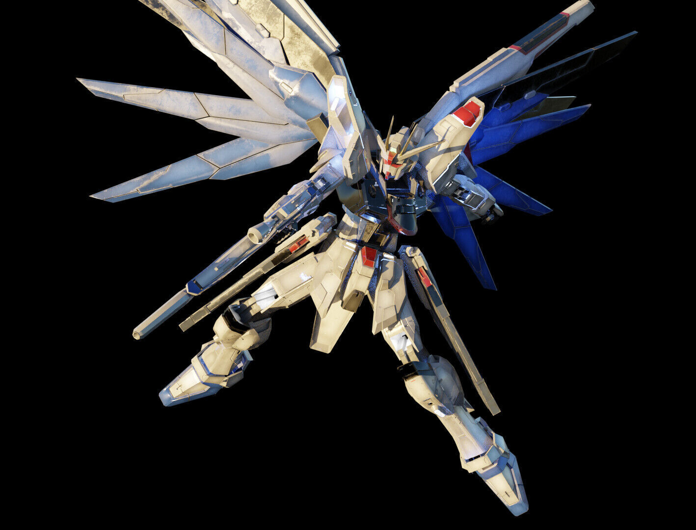 FREEDOM GUNDAM Realistic Texture Rigged with decal 3D model Low-poly 3D model_13