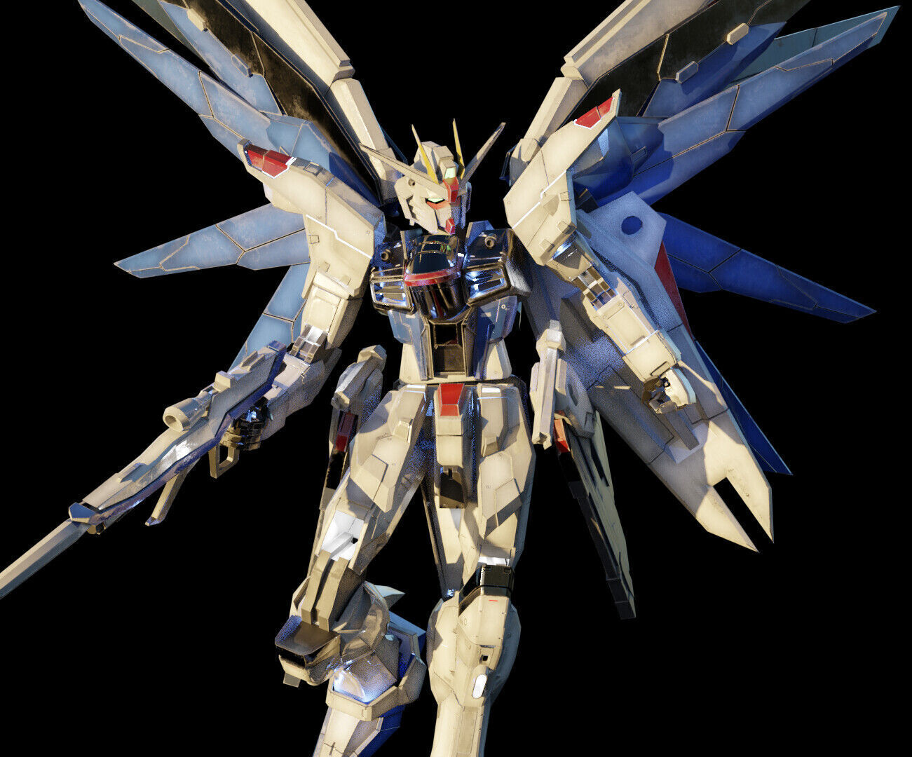 FREEDOM GUNDAM Realistic Texture Rigged with decal 3D model Low-poly 3D model_14