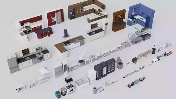 Realistic Kitchen Furniture Mega Pack Collection