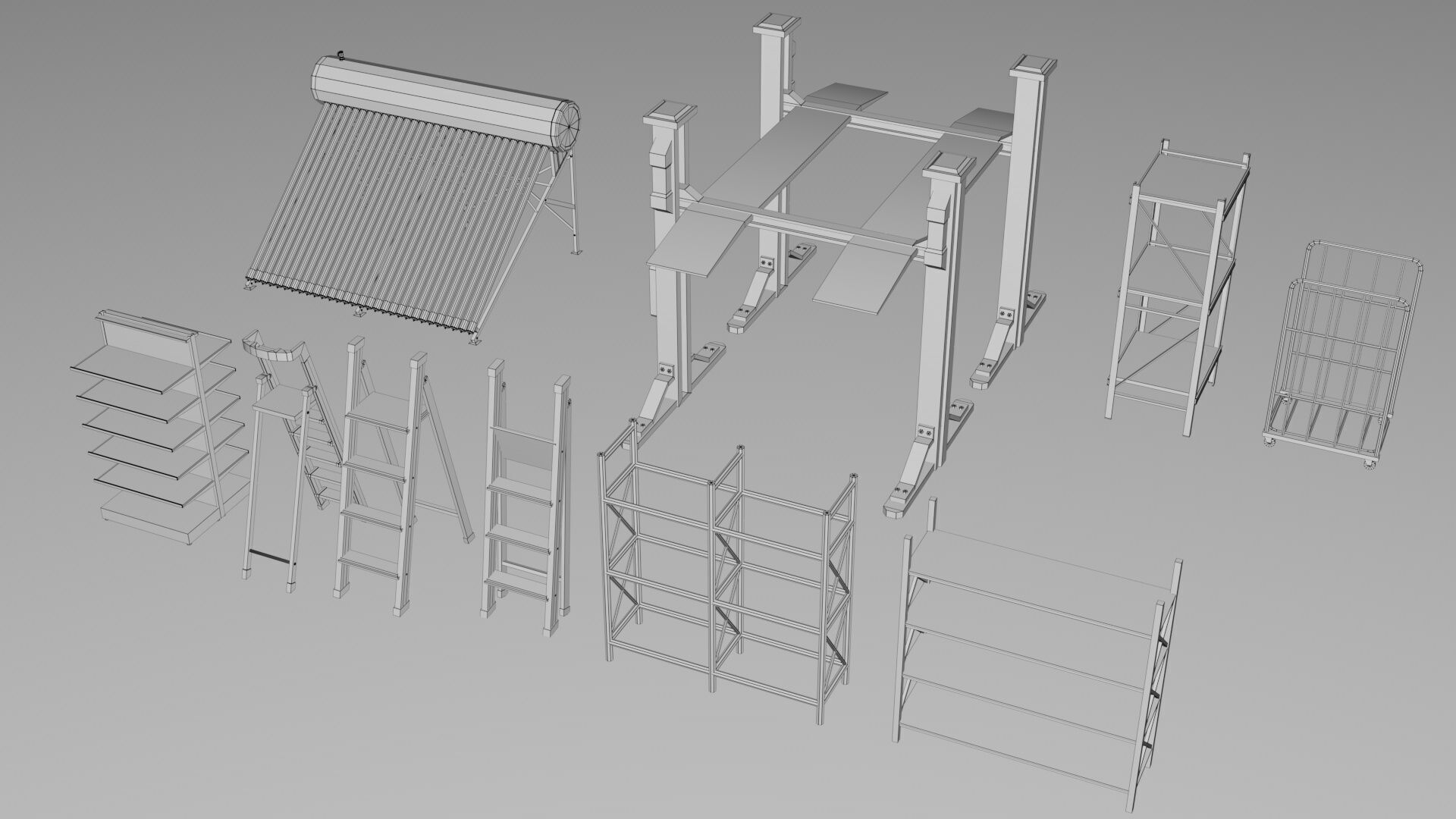 Realistic Warehouse Furniture Mega Pack Collection Low-poly 3D model_2