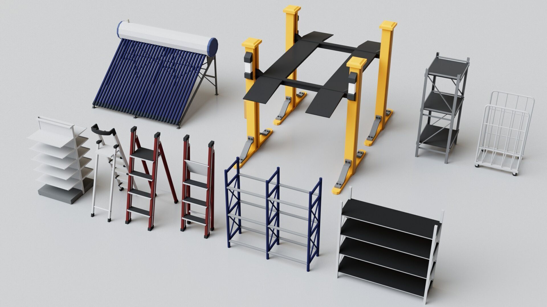 Realistic Warehouse Furniture Mega Pack Collection Low-poly 3D model_1