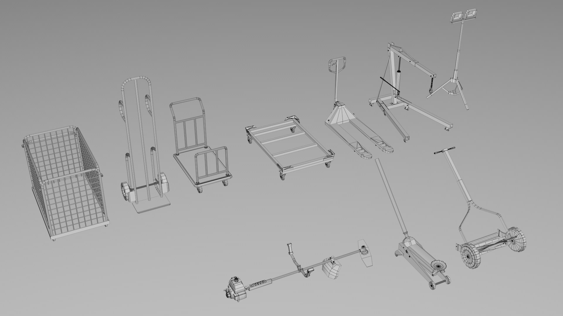 Realistic Warehouse Furniture Mega Pack Collection Low-poly 3D model_4