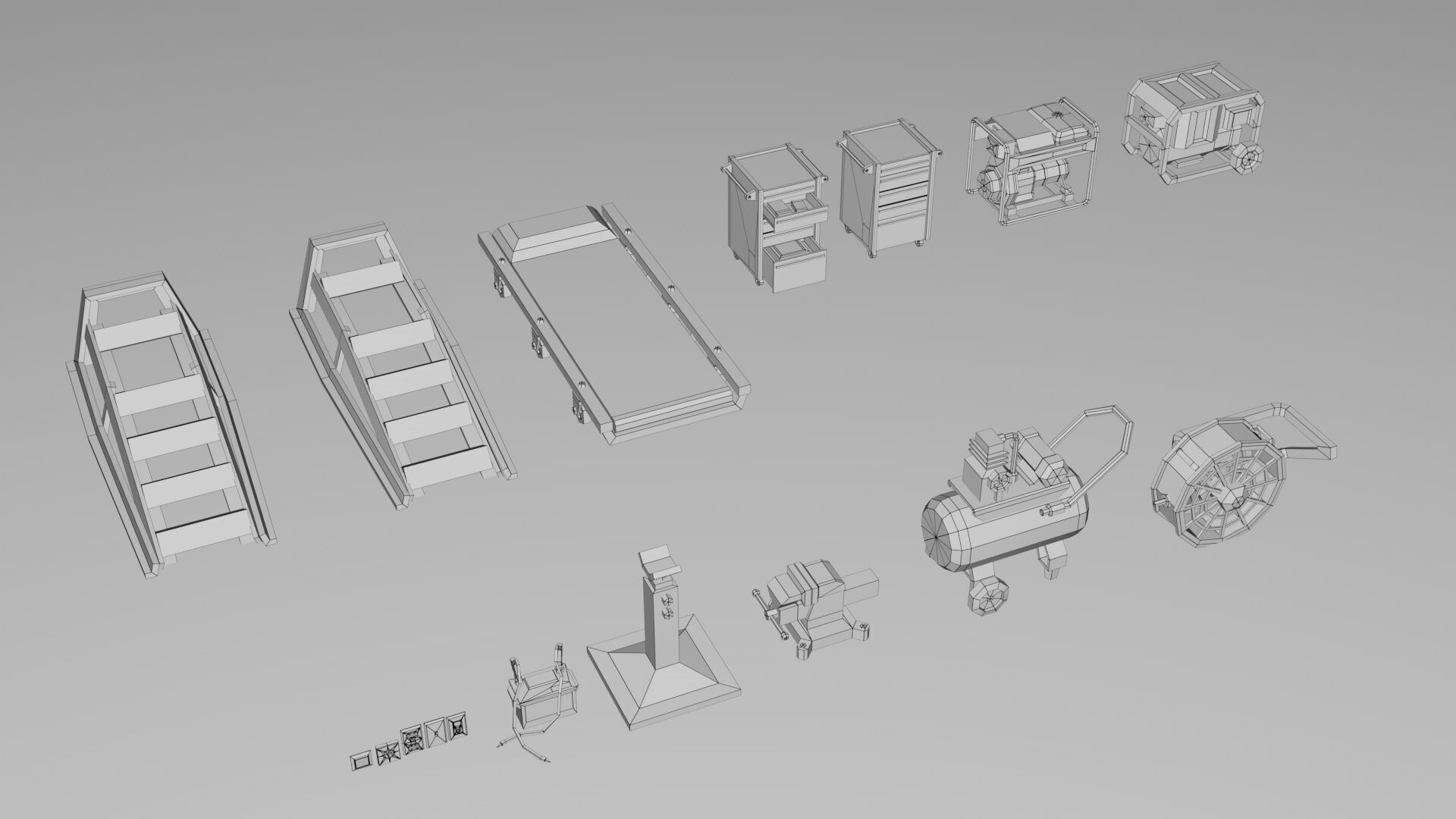 Realistic Warehouse Furniture Mega Pack Collection Low-poly 3D model_6