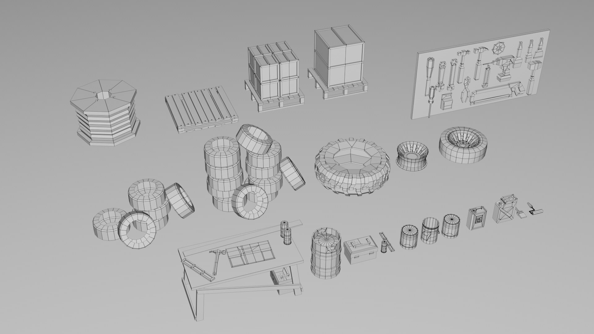 Realistic Warehouse Furniture Mega Pack Collection Low-poly 3D model_10