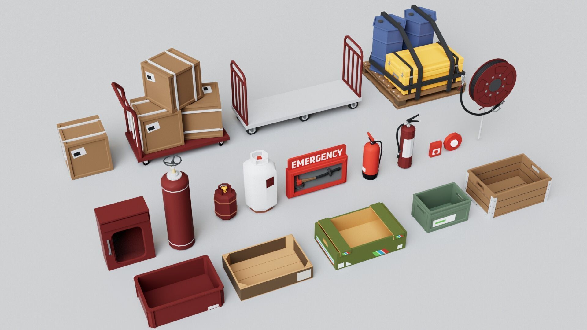 Realistic Warehouse Furniture Mega Pack Collection Low-poly 3D model_7