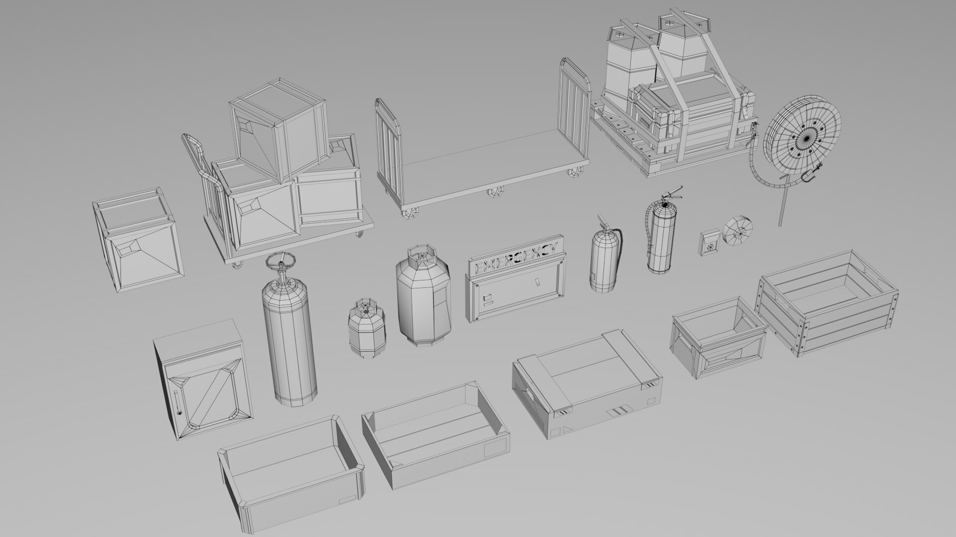 Realistic Warehouse Furniture Mega Pack Collection Low-poly 3D model_8