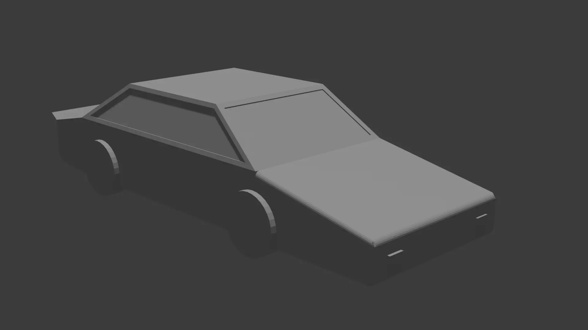 Extremely simple car model 3D model_0